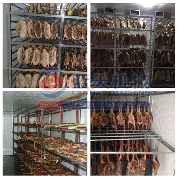 板鴨烘干機(jī)試機(jī)現(xiàn)場